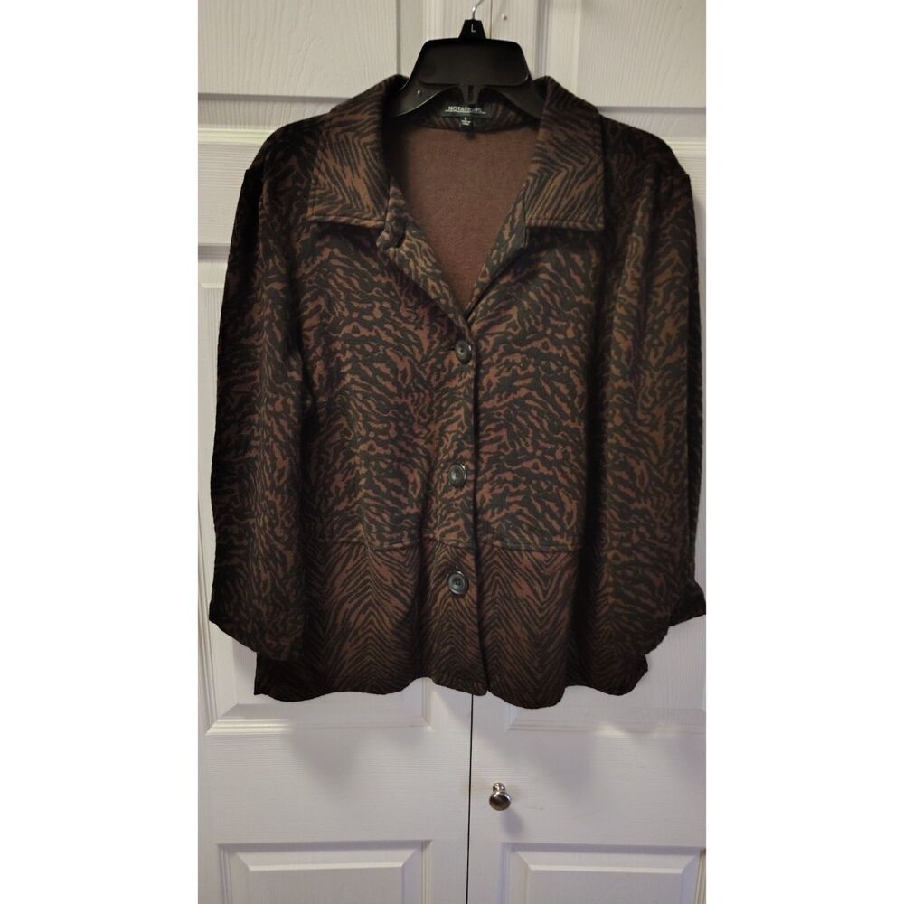Notations‎ Large Brown Tiger Stripe Long Sleeve Blazer